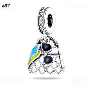 #37 Silver Blue Green Purse Handbag Sunglasses Dangle Charm